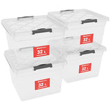 Athlon Tools 4x 32 L Aufbewahrungsboxen mit Deckel