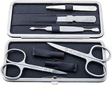Alpen Maniküre-Set 5tlg, rostfrei in schwarzem Etui