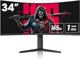 Koorui 34 Zoll UltraWide Curved Gaming Monitor, PC Bildschirm 165Hz, 1ms