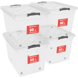 Athlon Tools 4x 60 L Aufbewahrungsboxen mit Deckel