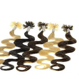 hair2heart 200 x 1g Echthaar Microring Extensions - #rot - 60cm