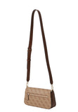 Guess MIETTA FLAP SHOULDER BAG - Beige/Braun