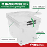 Athlon Tools 4x 60 L Aufbewahrungsboxen mit Deckel