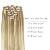WENNALIFE Clip in Extensions Echthaar 60cm 120g