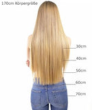hair2heart Echthaar Tressen 60cm 100g 8/1 Hellblond Asch