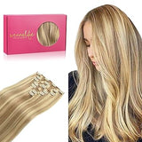 WENNALIFE Clip in Extensions Echthaar 60cm 120g