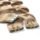 Tape In Extensions 60cm dunkelblond 40Strähnen