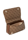 Guess MIETTA FLAP SHOULDER BAG - Beige/Braun