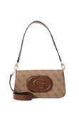 Guess MIETTA FLAP SHOULDER BAG - Beige/Braun